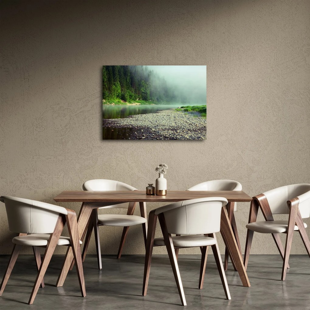 Obraz - Rieka pri lese (70x50 cm)