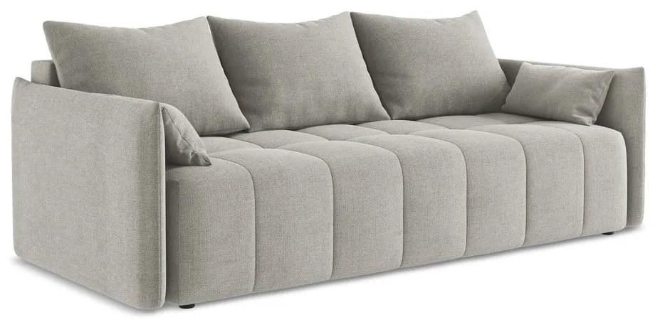 Svetlosivá rozkladacia/s úložným priestorom pohovka 225 cm Moku – Makamii