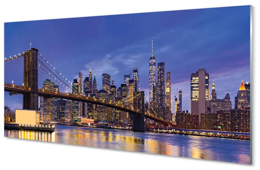 Obraz na akrylátovom skle Bridge sunset panorama 125x50 cm