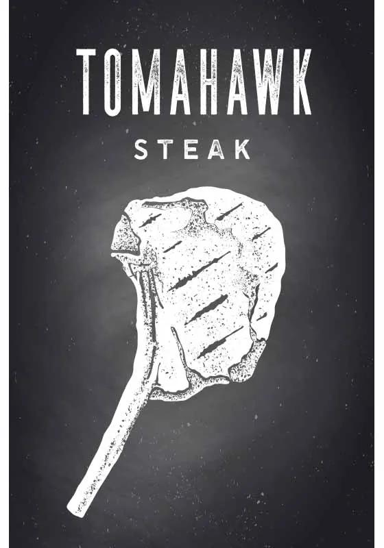 Ceduľa Steak Tomahawk 40 x 30 cm