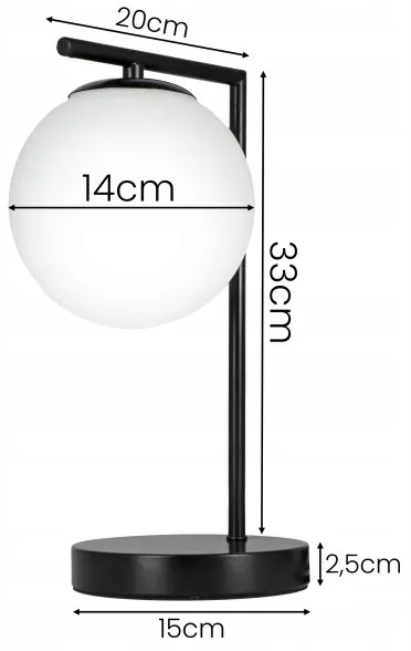 Stolová lampa 1xE27/40W/230V čierna/biela