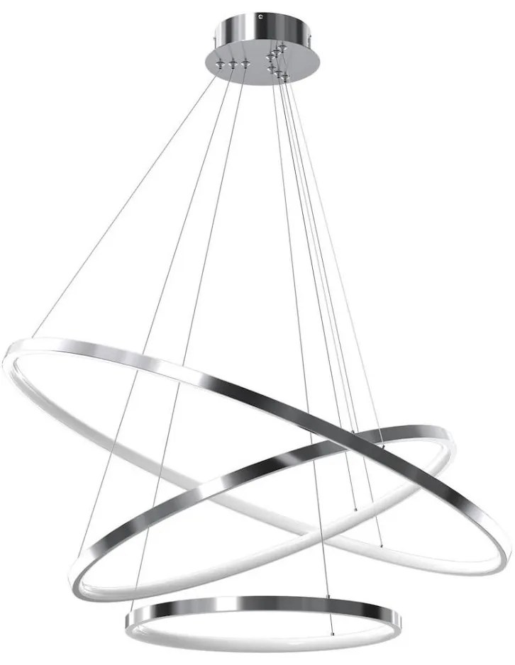 LED Luster na lanku HOOP LED/93W/230V pr. 80 cm 4000K lesklý chróm