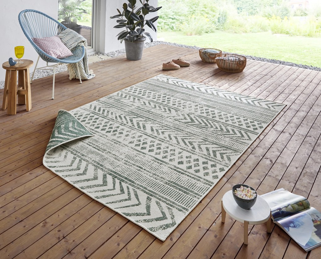 NORTHRUGS - Hanse Home koberce Kusový koberec Twin Supreme 103861 Green / Cream – na von aj na doma - 80x150 cm