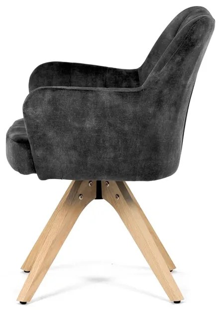 Autronic BONTEC Jedálenská stolička, čierna, zamatová látka, HC-D7188 BK4 Farba: Čierna