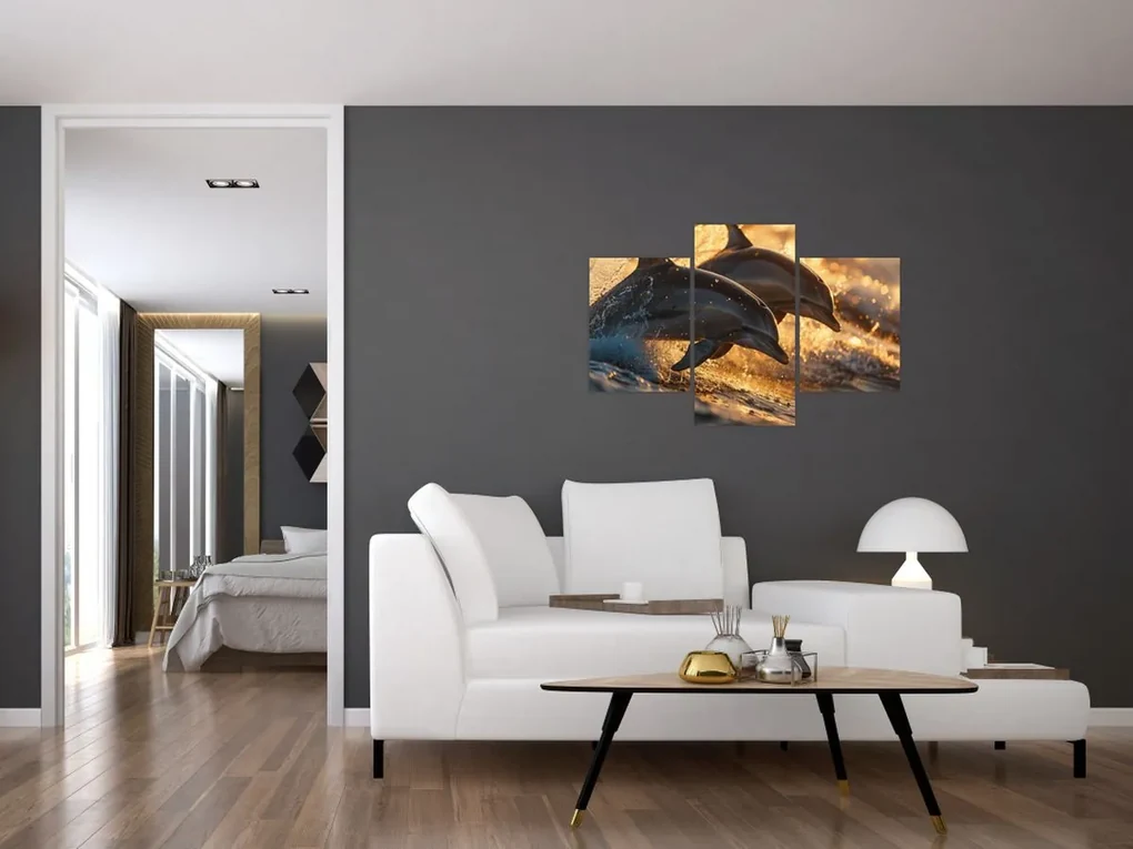 Obraz - Delfíny (90x60 cm)