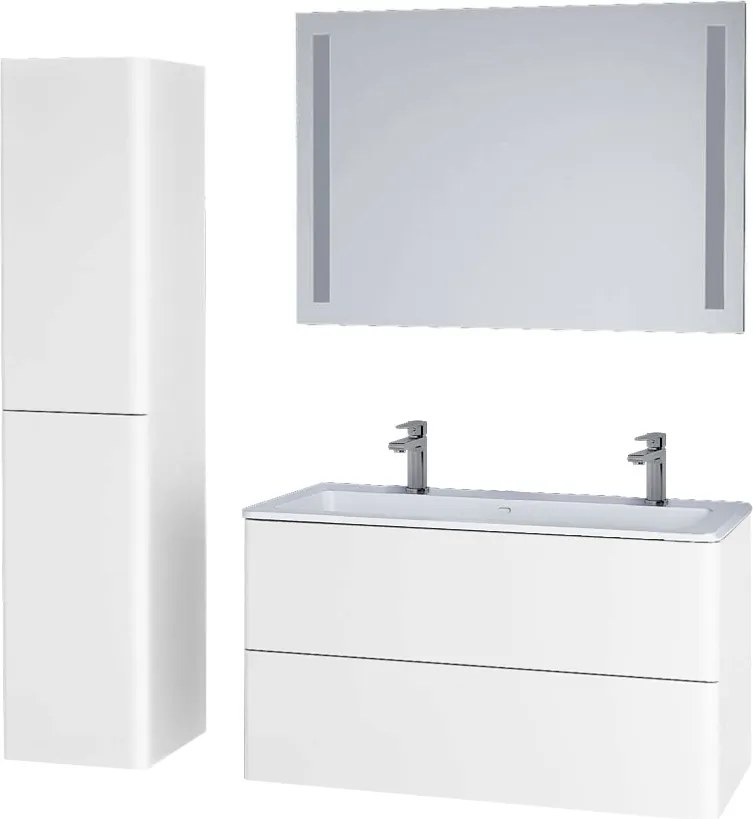 Mereo, Mereo Siena, kúpeľňová skrinka 100 cm, biela lesk, MER-CN412S