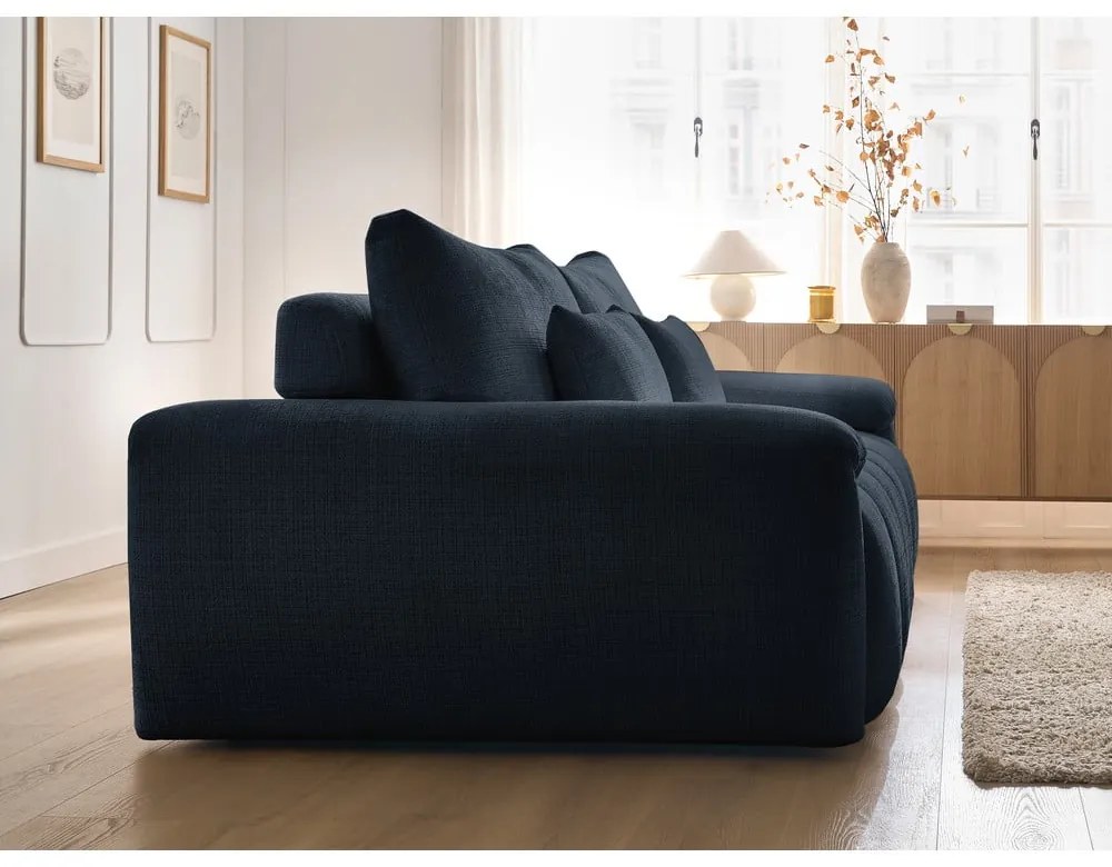 Tmavomodrá ženilková pohovka 264 cm Ivane – Bobochic Paris