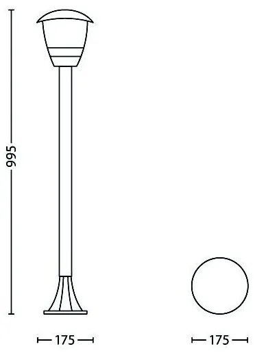 Philips 15383/31/16 - Vonkajšia lampa MYGARDEN CREEK 1xE27/60W/230V
