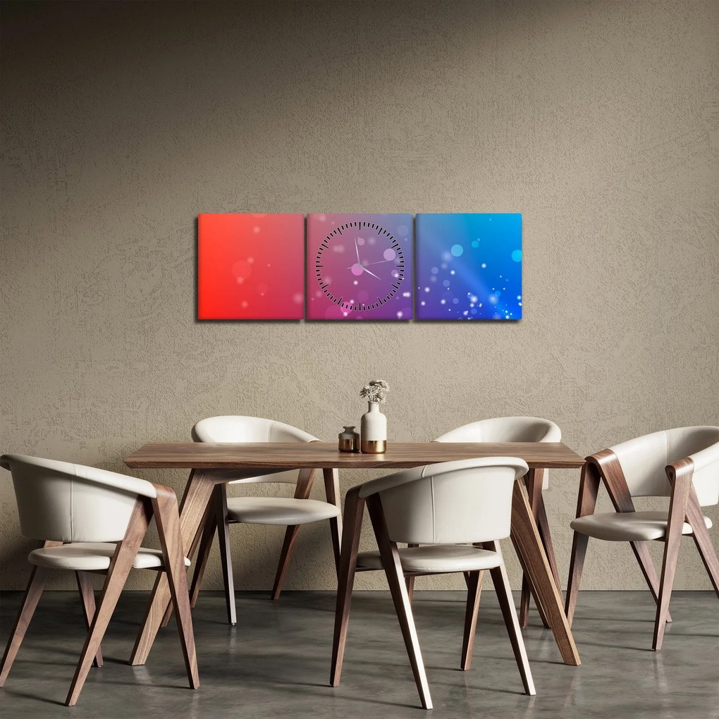 Moderný abstraktný obraz (s hodinami) (90x30 cm)