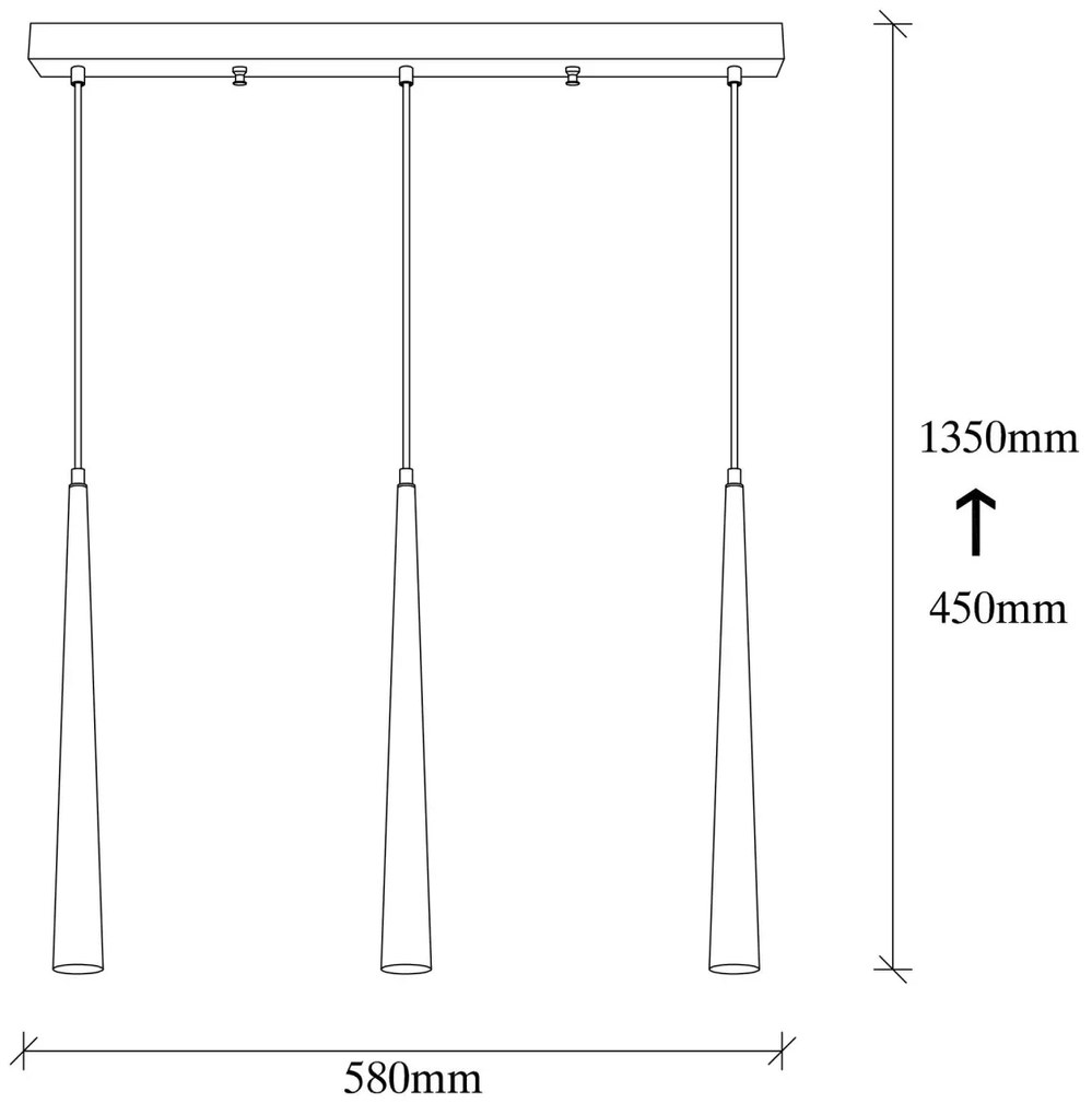 Závesné LED svietidlo Ugur IV čierne