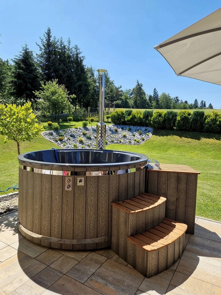 Záhradná vírivka s celoročným vyhrievaním s hydromasážou, kúpeľná baňa 225