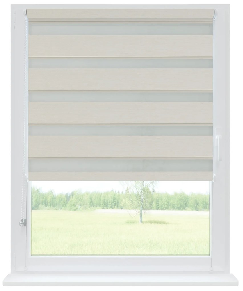 Dekodum Zatemňovacia Roleta Deň a Noc Piesková Šířka (cm): 58, Dĺžka (cm): 150, Strana a farba mechanizmu: Práva – Biela