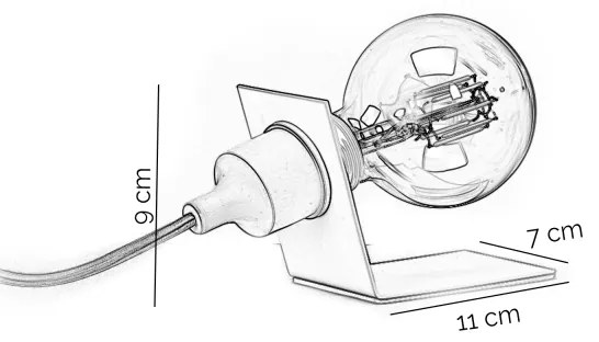 ONLI - Stolná lampa WIRE 1xE27/15W/230V 9 cm čierna