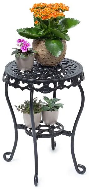 Okrúhly stojan na kvety, čierny RD0115M