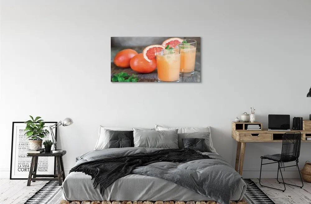 Obraz na skle grapefruit koktail 125x50 cm