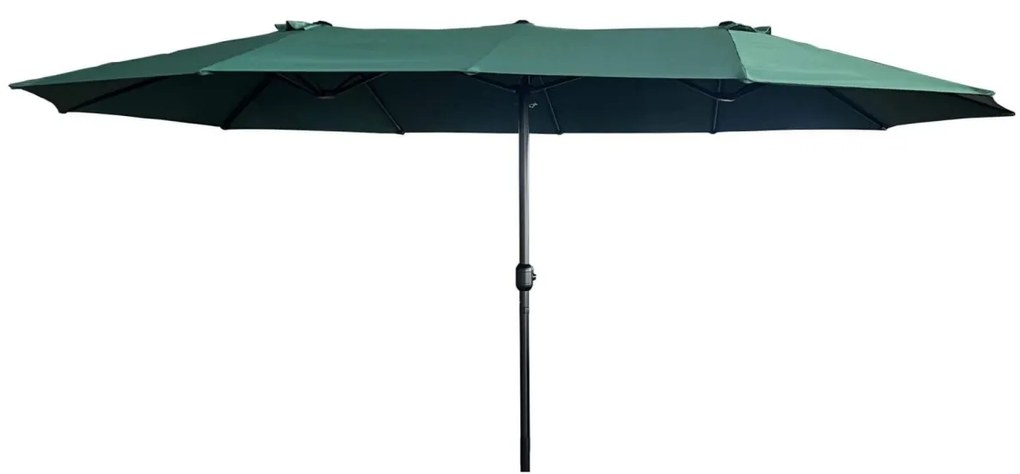Dvojitý záhradný slnečník TILIA 460x270 cm tmavozelený