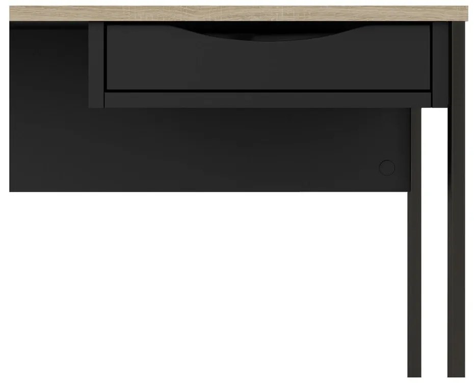 Čierny pracovný stôl Tvilum Function Plus, 130 x 48 cm