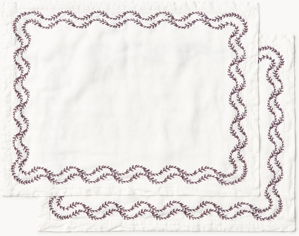 Prestierania z vypraného ľanu's ručnou výšivkou Ivy, 2 ks