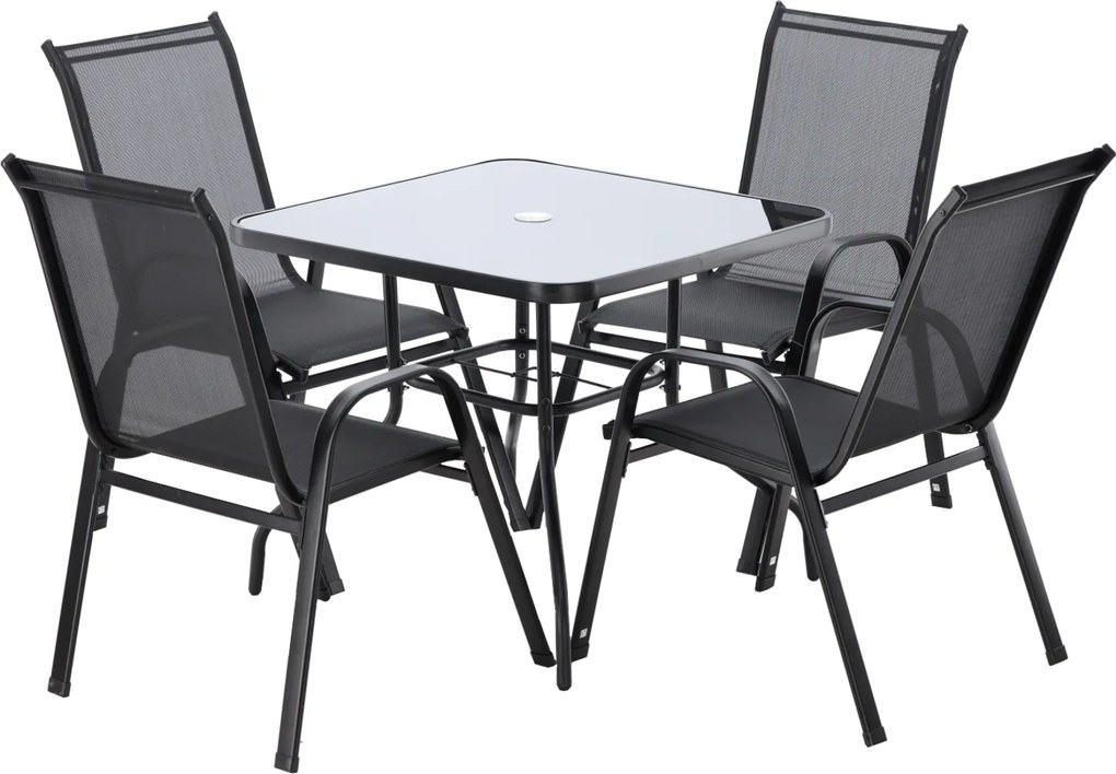 CH Súprava záhradného nábytku Realy - čierna