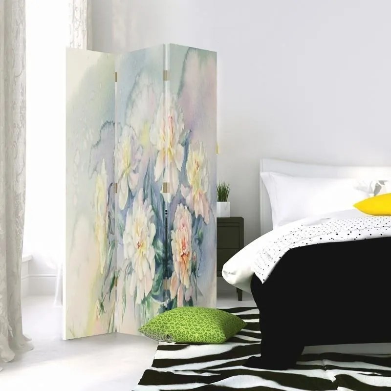 Gario Paraván Jemné pastelové kvety Rozmery: 145 x 170 cm, Prevedenie: Otočný paraván 360°