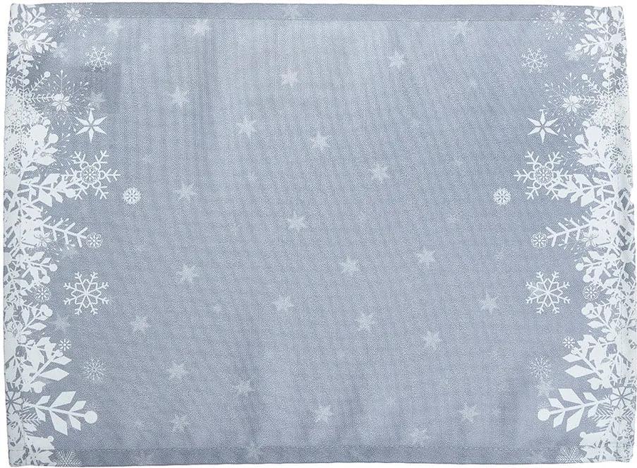 Sada 2 sivých prestieraní s vianočným motívom Apolena Honey Snowflakes, 33 × 45 cm