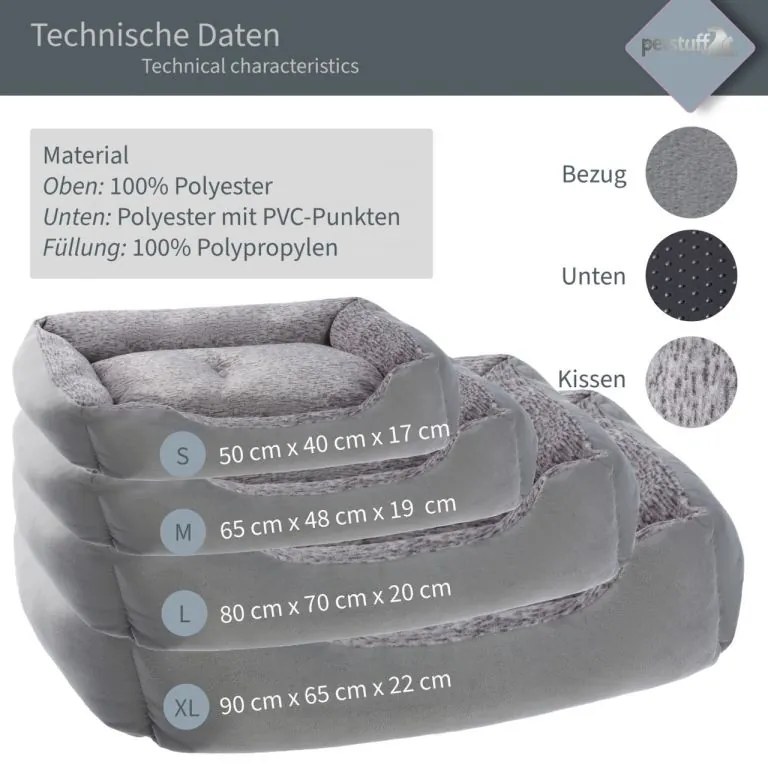 Petstuff pelech pre psa, veľkosť M, 65 x 48 x 19 cm, šedý