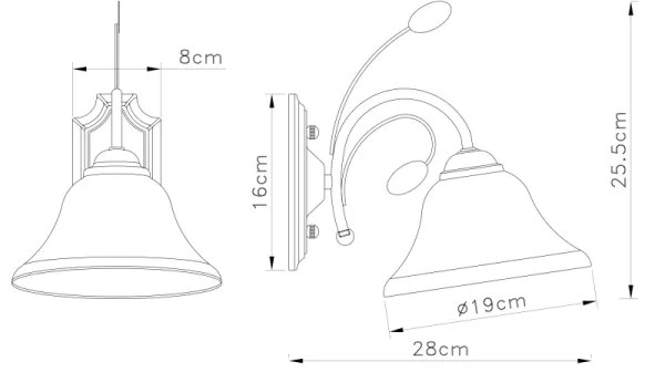 Globo 69007-1W - Nástenné svietidlo POSADAS 1xE27/60W/230V