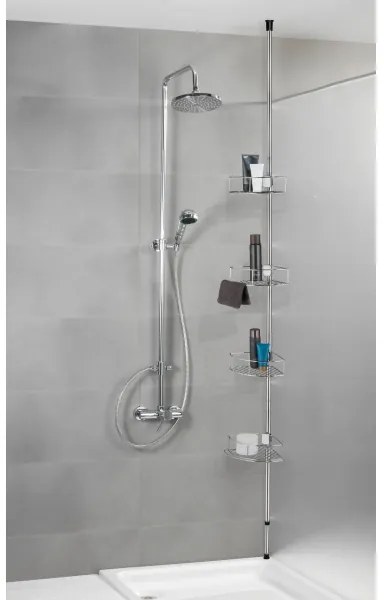 WENKO 21803100 – Rohová polica DOLCEDO 31 x 275 cm, nerez/lesklý chróm