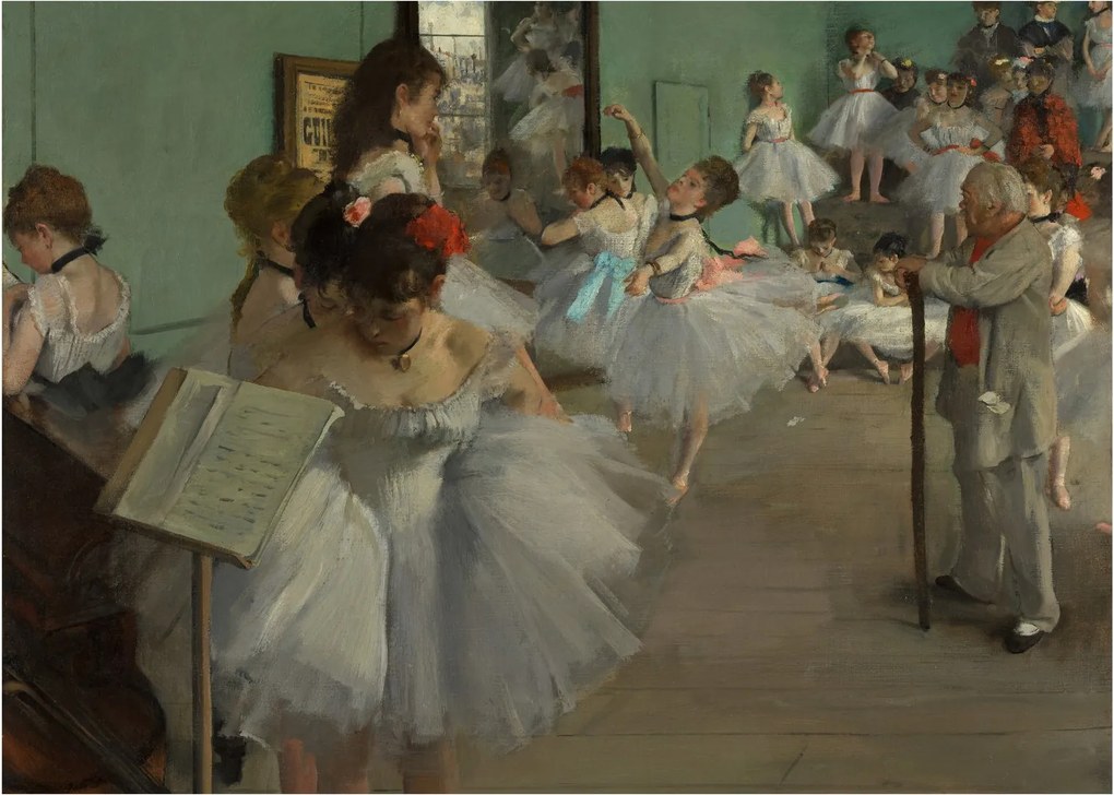 Sklenený obraz - Edgar Degas, The Dance Class, reprodukcia (70x50 cm)