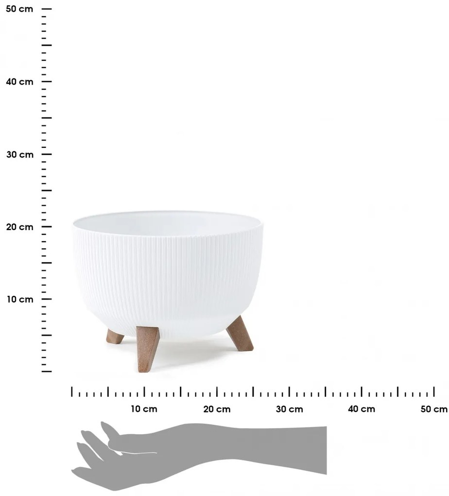 Kvetináč Rosa Linea 24x15 cm biely