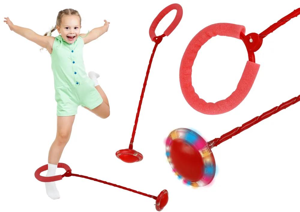 Lean Toys Svetelné švihadlo Hula Hop - červené
