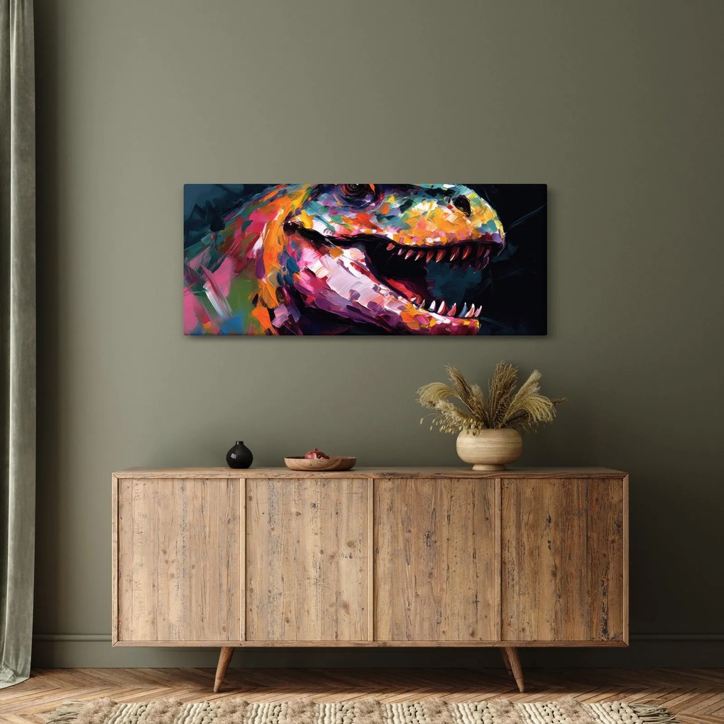 Obraz - Dinosaurus, maľba (120x50 cm)