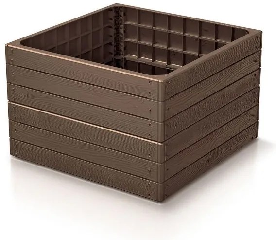 Prosperplast Vyvýšený záhon 75,6x75,6x25cm Base woody rustikálny tehlový