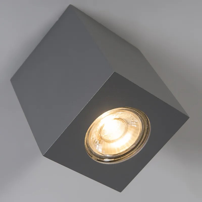 Dizajnový bodový reflektor na povrchovú montáž antracit GU10 50mm - Quba 2