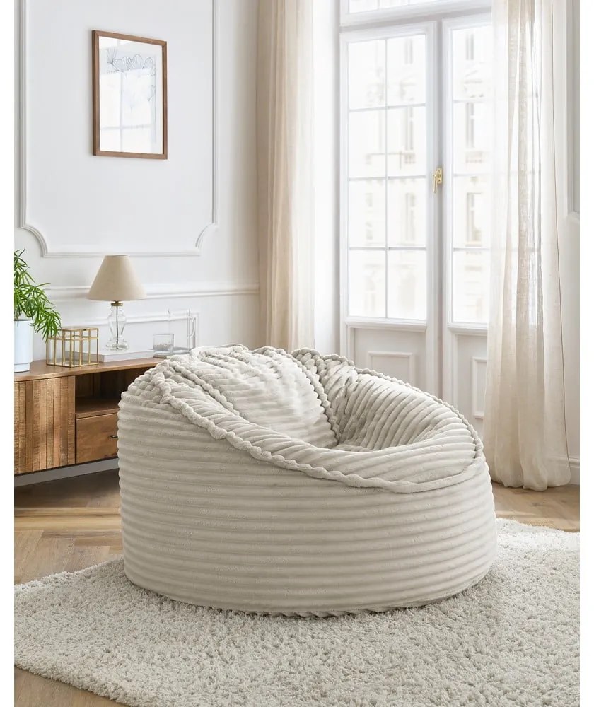 Béžový menčestrový sedací vak Socrate – Bobochic Paris