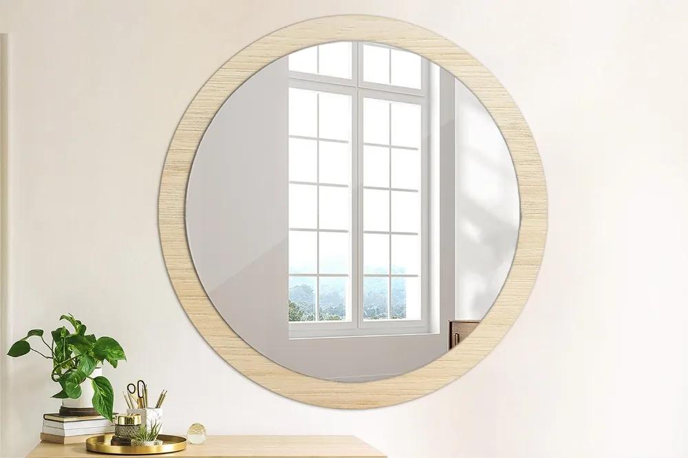 Okrúhle ozdobné zrkadlo na stenu Ľahké drevo fi 100 cm