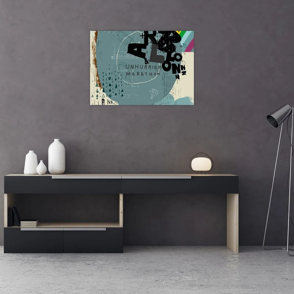 Obraz - Lietajúci balón s dúhou (70x50 cm)