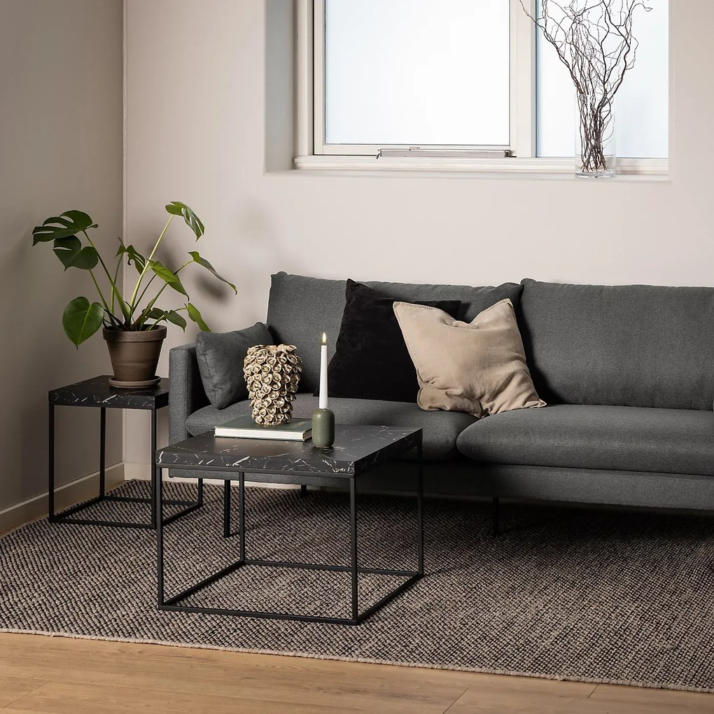 Konferenční stolek Barossa 60 cm černý mramor/černý