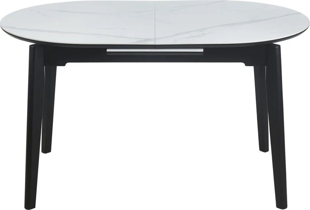 Vintino Rozkladací jedálenský stôl ELIAN 140–180 cm – biely mramor / čierna