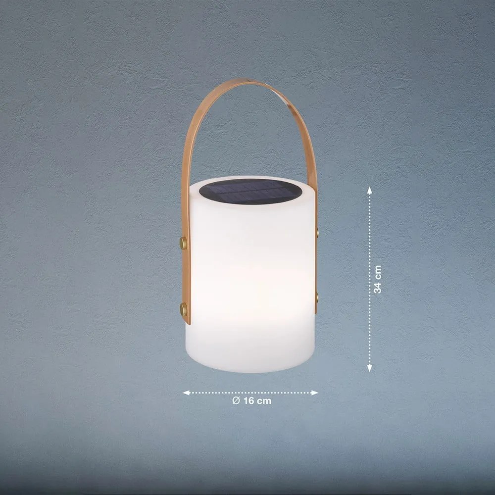 Bielo-hnedá LED stolová lampa (výška 34 cm) Bari – Fischer &amp; Honsel