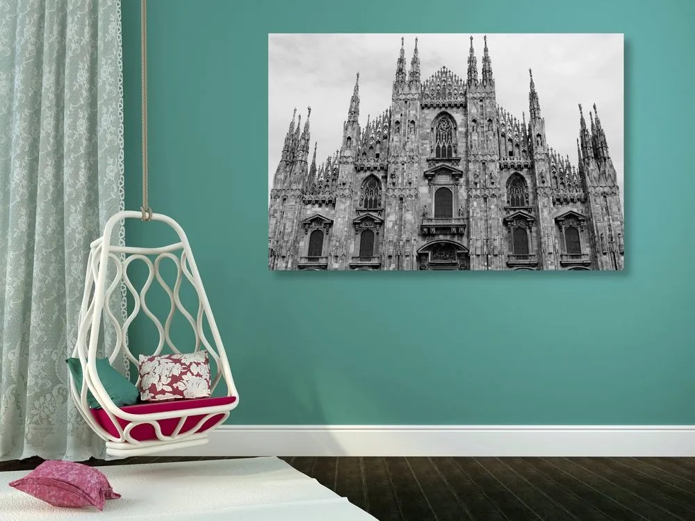 Obraz katedrála v Miláne v čiernobielom prevedení Varianta: 120x80
