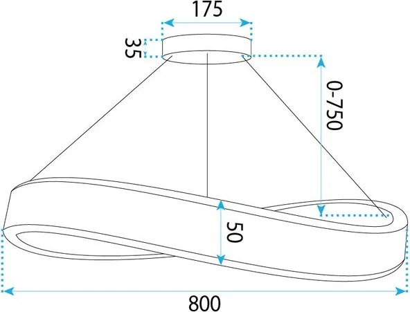 Toolight Toolight, LED závesné svietidlo, 80cm, 70W, 4000K, 5000lm SWE068-CP, zlatá lesklá, OSW-20168