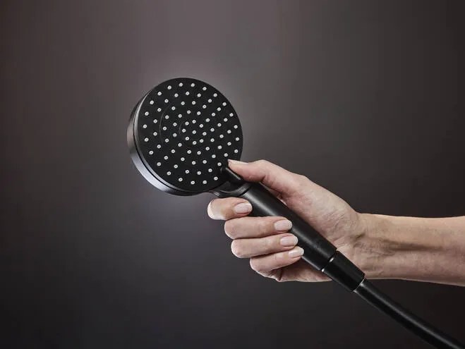 Hansgrohe Vernis Blend, termostatická sprchová súprava, hlavová sprcha + ručná sprcha, čierna matná, HAN-26276670