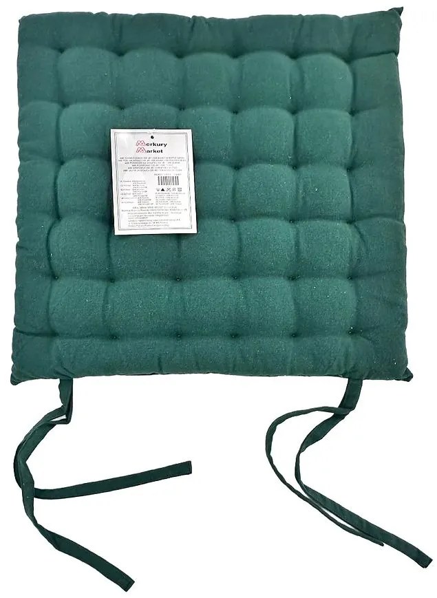 Poduška na stoličku SSE-JBT-1008 40x40 cm fľaškovozelná