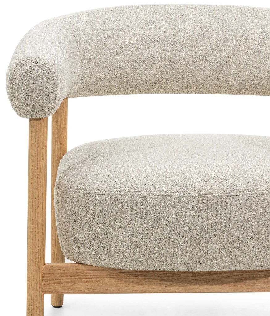 Dizajnové kreslo Montepulciano z masívu svetlo béžové