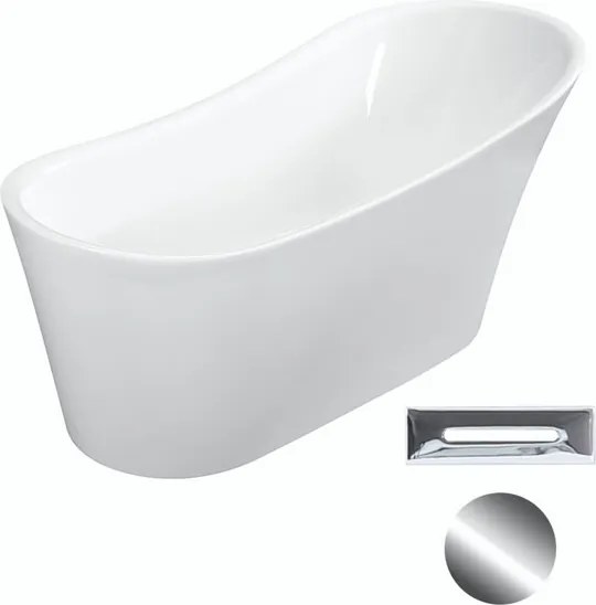 Besco Akrylátová voľne stojaca vaňa Calima 170x74 BESCO-Typ výpuste: Click-Clack s prepadom, čierna, BESCO-Rozmery: 170x74, BESCO-Farba: Biela