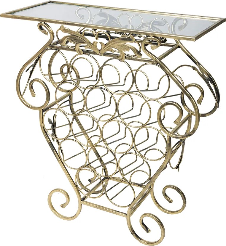 STOJAN NA VÍNO GARTH 66X60X22,5 CM ZLATÁ