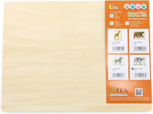 Puzzle na podložke s rúčkami Viga 44608 krava
