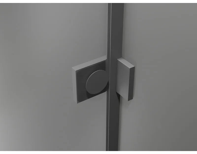 Mexen, Mexen Lunar L výklopné pravé sprchové dvere 115 cm, transparentné, pištoľový kov - 834L-115-000-95-00-P