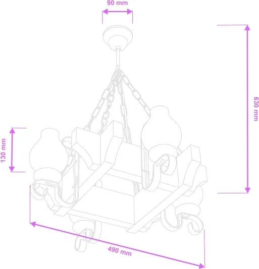 Brilagi - Luster na reťazi QUEEN 4xE14/40W/230V buk/krémová